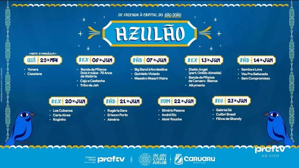 Programação Polo Azulão no São João de Caruaru 2025