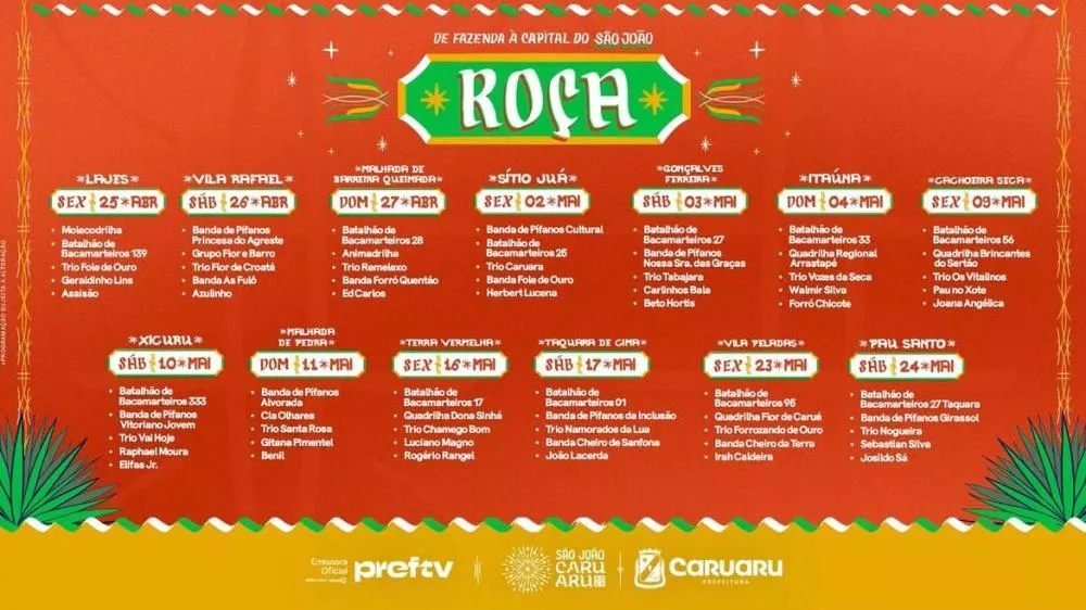 Programação do polo Roça leva tradição e cultura para a zona rural no São João de Caruaru 2025