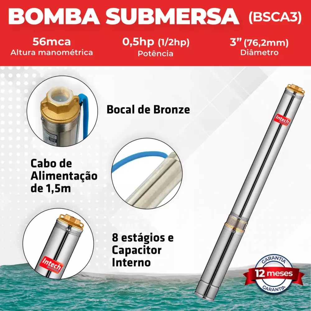 Bomba Submersa Caneta Intech Machine BSCA3 1/2HP: vale a pena para poço artesiano?