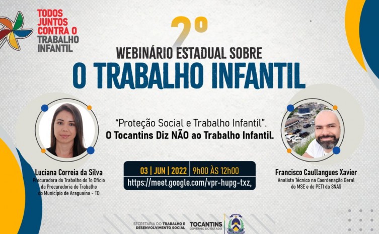Evento é referente ao Dia Mundial de Combate ao Trabalho Infantil, comemorado em 12 de junho - Foto: Adalberto Garcia/Governo do Tocantins
