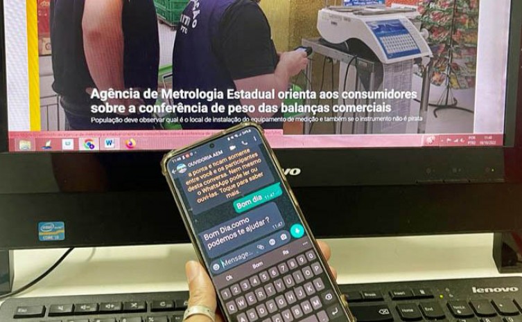 Ouvidoria da Agência de Metrologia também recebe demandas via WhatsApp - Foto: Brenda Ramos/Governo do Tocantins