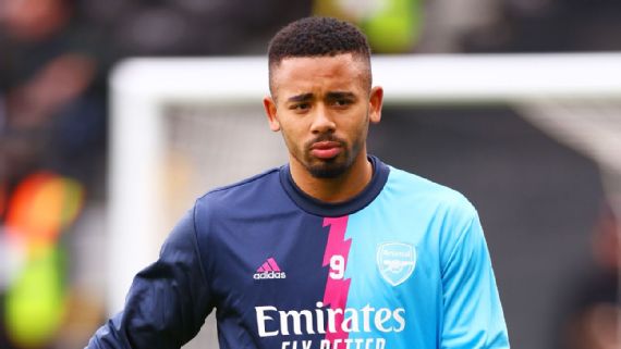 Gabriel Jesus no aquecimento de jogo do Arsenal Getty Images