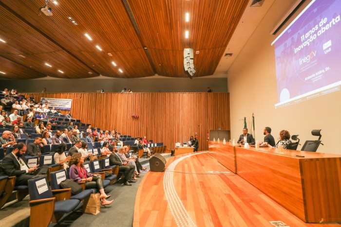 No encontro, servidores públicos do GDF, pesquisadores, acadêmicos e profissionais da área de políticas públicas discutiram e compartilharam boas práticas, desafios e oportunidades relacionadas à inovação no setor público | Foto: Divulgação/Egov